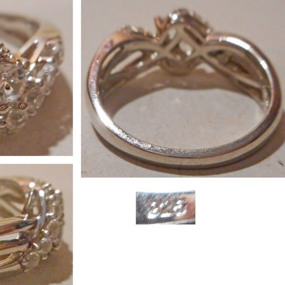Faux White Sapphire Sterling Silver Ring! 7 - Picture 3 of 3